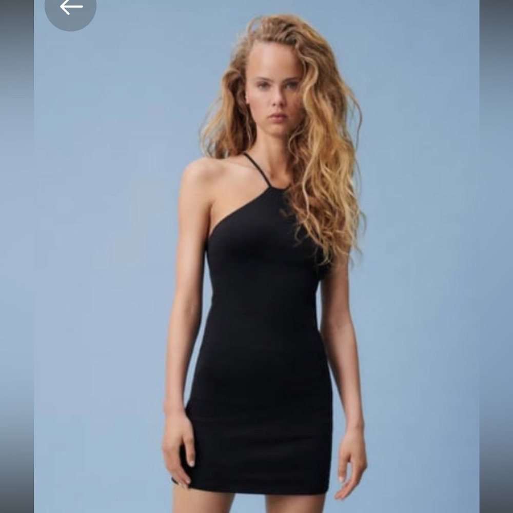 ZARA BLACK HALTER MINI DRESS
